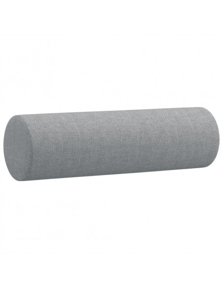Divano a 2 Posti con Cuscini Grigio Chiaro 120 cm in Tessuto
