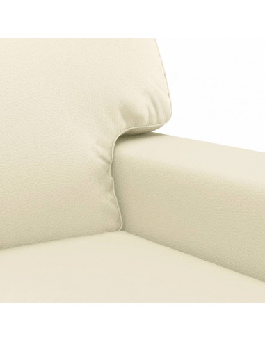 Divano a 2 Posti Crema 120 cm in Similpelle