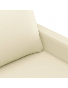 Divano a 2 Posti Crema 120 cm in Similpelle 2