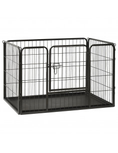 Box per Cuccioli in Acciaio 91,5x59x61 cm 2