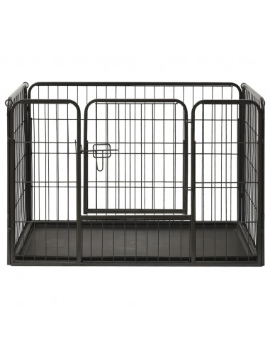 Box per Cuccioli in Acciaio 91,5x59x61 cm