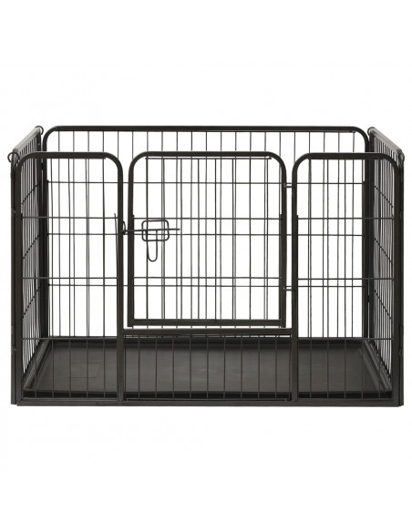 Box per Cuccioli in Acciaio 91,5x59x61 cm