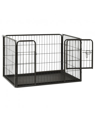 Box per Cuccioli in Acciaio 91,5x59x61 cm