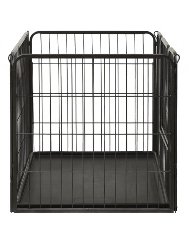 Box per Cuccioli in Acciaio 91,5x59x61 cm