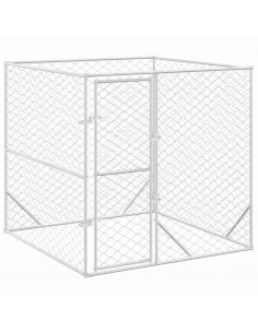 Cuccia per Cani da Esterno Argento 2x2x2 m Acciaio Zincato 2