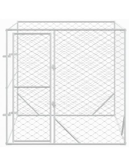 Cuccia per Cani da Esterno Argento 2x2x2 m Acciaio Zincato