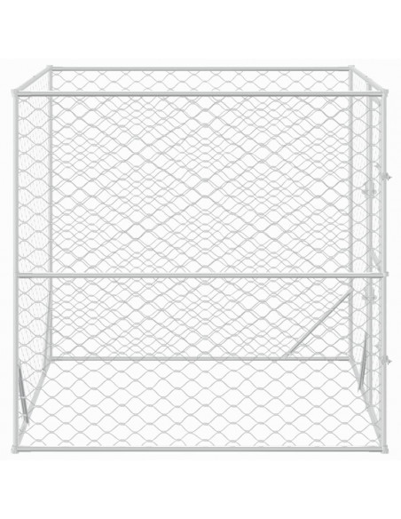 Cuccia per Cani da Esterno Argento 2x2x2 m Acciaio Zincato