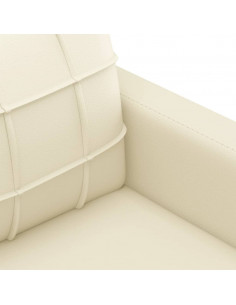 Divano a 2 Posti Crema 140 cm in Similpelle 2