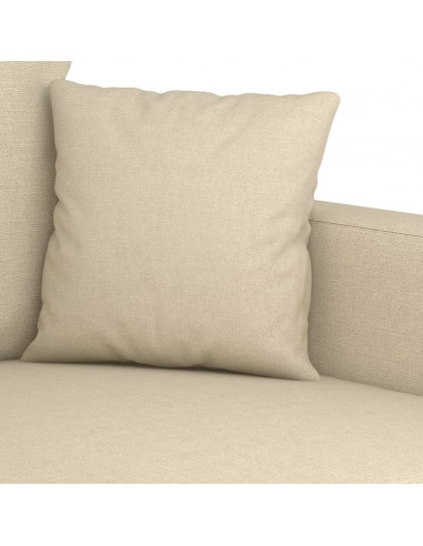 Divano a 2 Posti Crema 140 cm in Tessuto