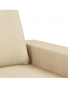 Divano a 2 Posti Crema 140 cm in Tessuto