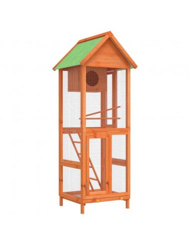 Casetta per Uccelli Marrone 60x58,5x160 cm Legno Massello Pino