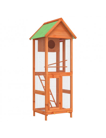 Casetta per Uccelli Marrone 60x58,5x160 cm Legno Massello Pino