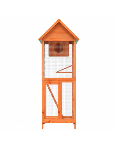 Casetta per Uccelli Marrone 60x58,5x160 cm Legno Massello Pino