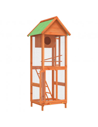 Casetta per Uccelli Marrone 60x58,5x160 cm Legno Massello Pino