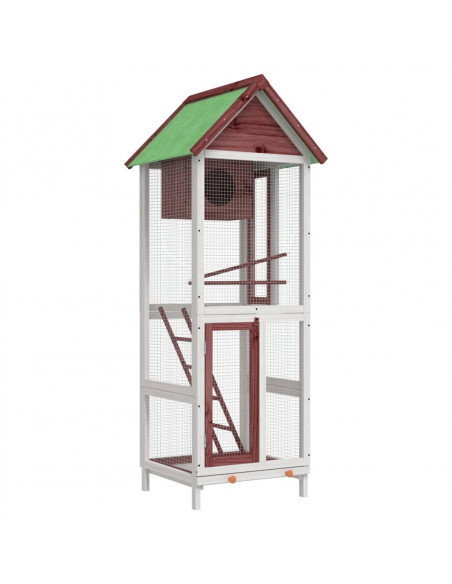 Casetta per Uccelli Moka 60x58,5x160 cm Legno Massello di Pino