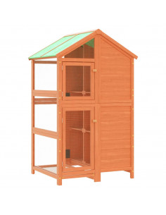 Casetta per Uccelli Marrone 97x81x152 cm Legno Massello di Pino 2