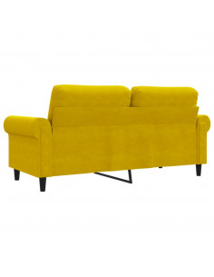 Divano a 2 Posti giallo 140 cm in Velluto 2