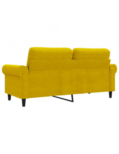 Divano a 2 Posti giallo 140 cm in Velluto