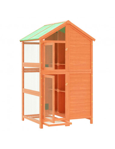 Casetta per Uccelli Marrone 97x81x152 cm Legno Massello di Pino