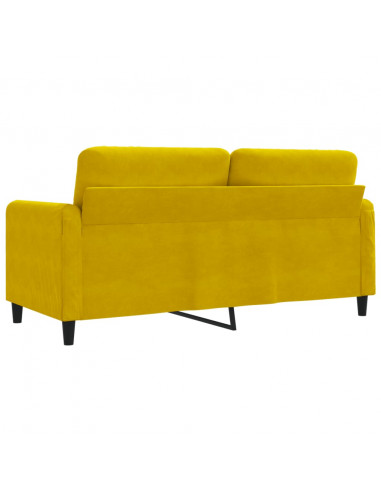 Divano a 2 Posti giallo 140 cm in Velluto