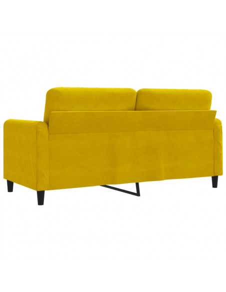 Divano a 2 Posti giallo 140 cm in Velluto