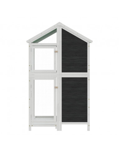 Casetta per Uccelli Grigia 97x81x152 cm Legno Massello di Pino
