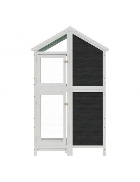 Casetta per Uccelli Grigia 97x81x152 cm Legno Massello di Pino