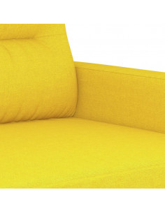 Divano a 2 Posti Giallo Chiaro 120 cm in Tessuto 2