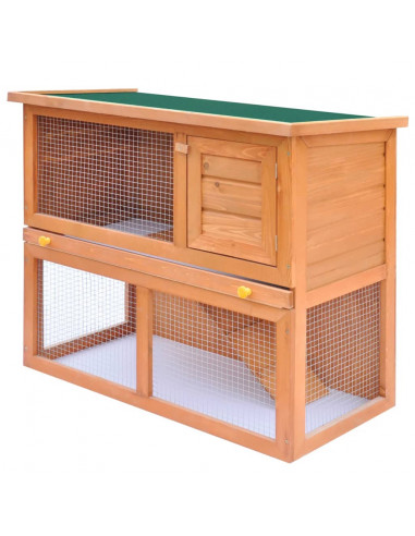 Conigliera all'Aperto Gabbia Piccoli Animali 1 Porta Legno