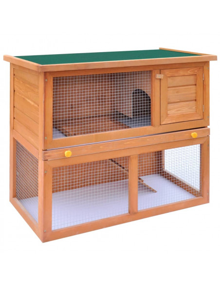 Conigliera all'Aperto Gabbia Piccoli Animali 1 Porta Legno