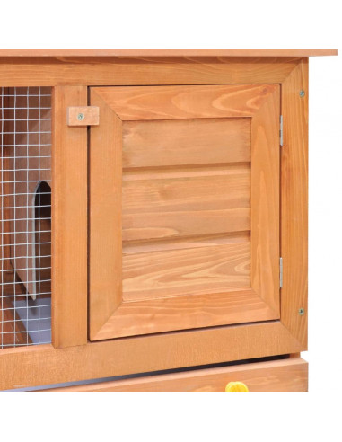 Conigliera all'Aperto Gabbia Piccoli Animali 1 Porta Legno