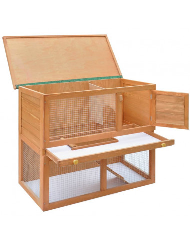 Conigliera all'Aperto Gabbia Piccoli Animali 1 Porta Legno