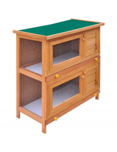 Conigliera all'Aperto Gabbia Piccoli Animali 4 Porte Legno 2