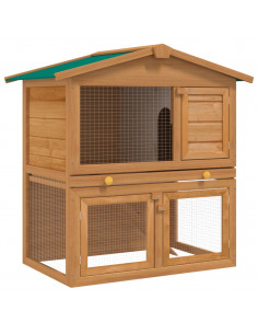 Conigliera all'Aperto Gabbia Piccoli Animali 3 Porte Legno 2