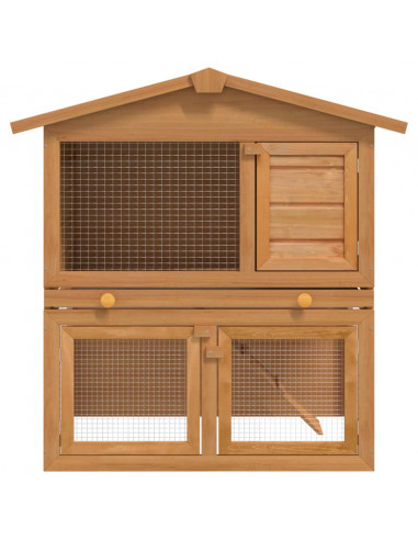 Conigliera all'Aperto Gabbia Piccoli Animali 3 Porte Legno