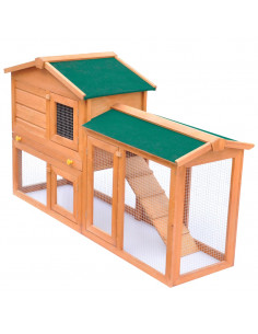 Conigliera all'Aperto Gabbia Animali Piccoli Casetta in Legno 2