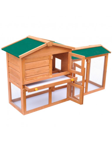 Conigliera all'Aperto Gabbia Animali Piccoli Casetta in Legno