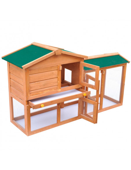 Conigliera all'Aperto Gabbia Animali Piccoli Casetta in Legno