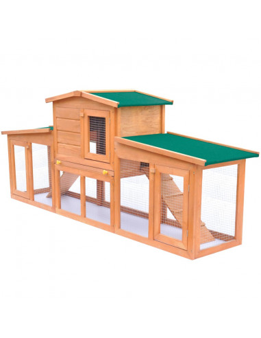 Conigliera Grande all'Aperto per Animali Piccoli Tetto Legno