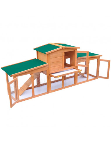 Conigliera Grande all'Aperto per Animali Piccoli Tetto Legno