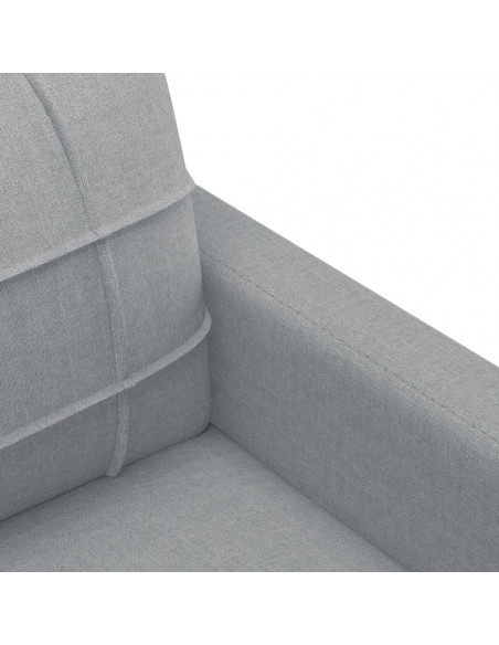 Divano a 2 Posti Grigio Chiaro 120 cm in Tessuto
