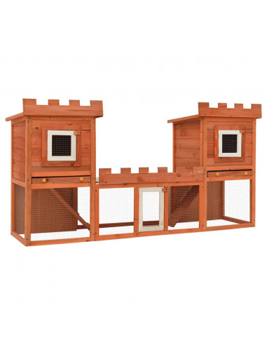 Conigliera all'Aperto Grande Gabbia Animali Piccoli 2 Casette
