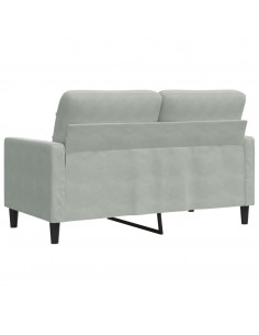 Divano a 2 Posti Grigio Chiaro 120 cm in Velluto