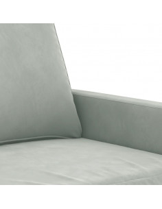 Divano a 2 Posti Grigio Chiaro 120 cm in Velluto 2