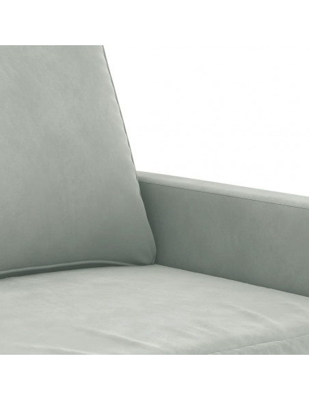 Divano a 2 Posti Grigio Chiaro 120 cm in Velluto