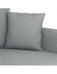 Divano a 2 Posti Grigio Chiaro 140 cm in Tessuto 2