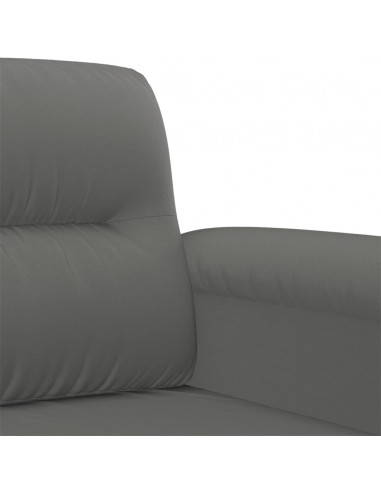Divano a 2 Posti Grigio Scuro 140 cm in Tessuto Microfibra