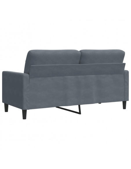 Divano a 2 Posti grigio scuro140 cm in Velluto