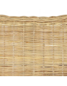 Divano a 2 Posti in Rattan Naturale e Lino 2