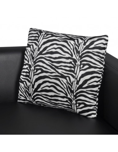 Divano a 2 Posti in Similpelle Nera